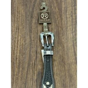 Roper Stud Leather Black Mens Belt Size‎ 34
